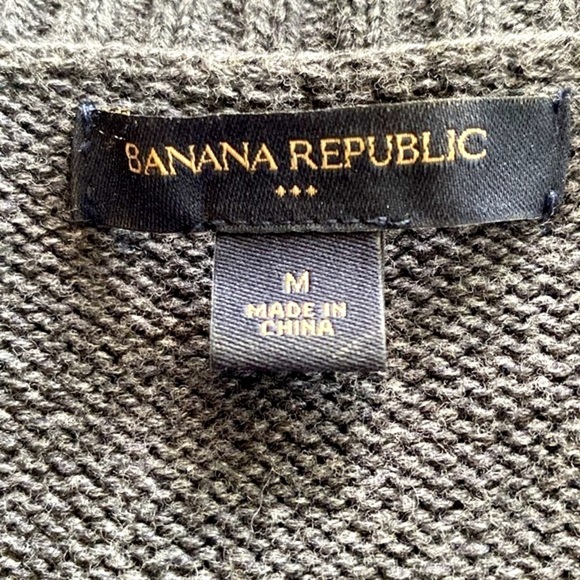 BANANA REPUBLIC GRAY SHORT SLEEVE DOUBLE BREASTED CARDIGAN SWEATER Sz M … - Picture 2 of 13